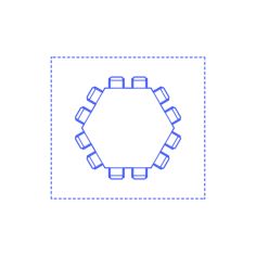 Layouts Meeting Conference Rooms Hexagon Outline Icon Svg Set, Free Vectors File